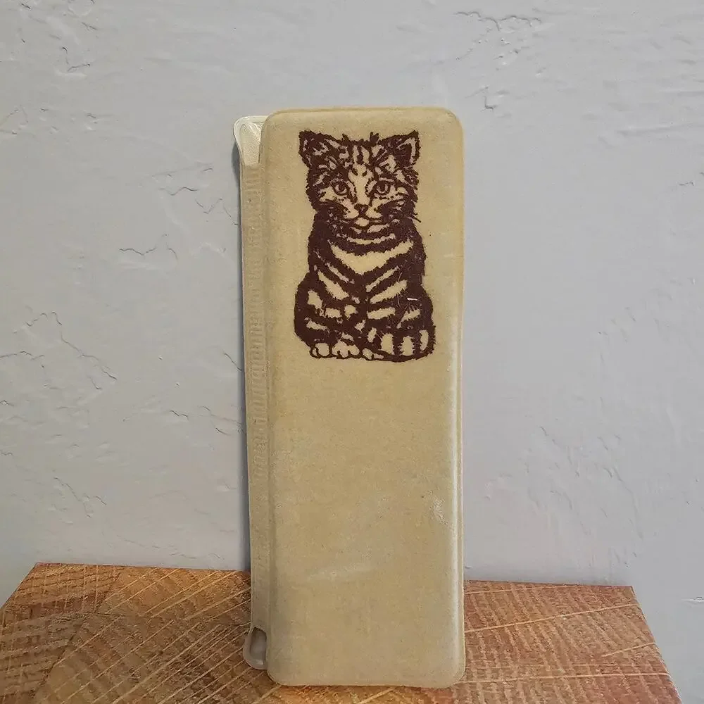 Vintage Cat Mirror and Comb Set Travel Kitty 70s Cottage Retro Granny Kittens